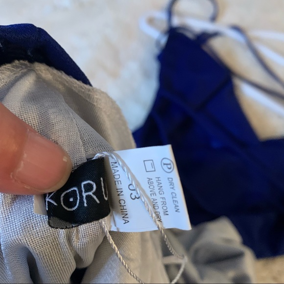 Mokoru Spandex and Poly Form Fitting, Backless Dress Size 3/Small. Royal Blue. - Picture 8 of 10